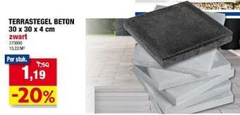 Hubo Terrastegel beton zwart aanbieding
