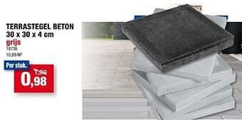 Hubo Terrastegel beton grijs aanbieding