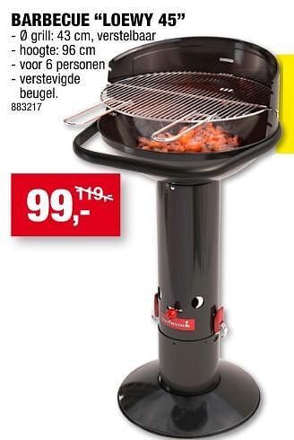 Hubo Barbecook barbecue loewy 45 aanbieding