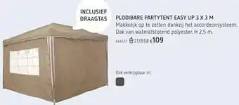 Dreamland Plooibare partytent easy up 3x3 m H 2.5 m aanbieding