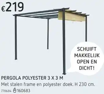 Pergola polyester 3x3 m  H 230 cm