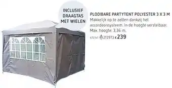 Dreamland Plooibare partytent polyester 3x3 m 3.36 m aanbieding