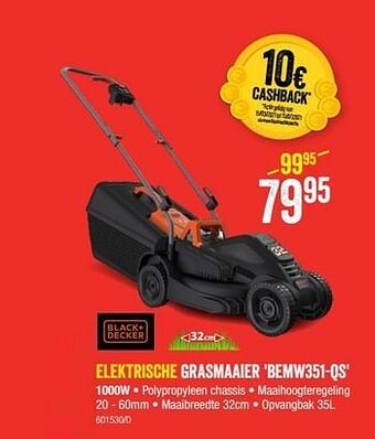 HandyHome Black + decker elektrische grasmaaier bemw351-qs aanbieding