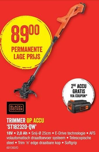 HandyHome Black + decker trimmer op accu st182320-qw aanbieding