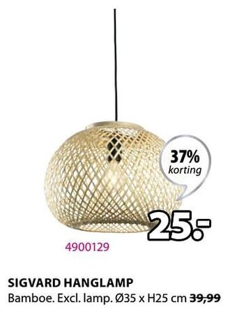 Jysk Sigvard hanglamp aanbieding