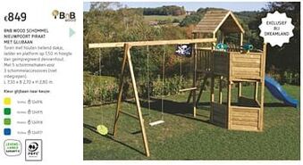 Dreamland Bnb wood schommel nieuwpoort piraat met glijbaan aanbieding