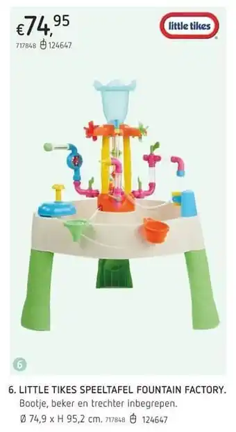 Dreamland Little tikes speeltafel fountain factory 74.9 x H 95.2 aanbieding