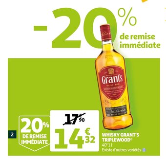 Auchan Whisky Grant's Triplewood aanbieding