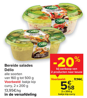 Carrefour Bereide salades Delio aanbieding