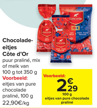 Carrefour Chocolade eitjes Cote d'Or aanbieding
