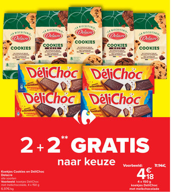 Koekjes Cookies en DeliChoc Delacre
