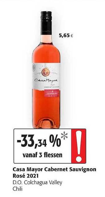 Colruyt Casa Mayor Cabernet Sauvignon Rosé 2021 D.o. Colchagua Valley Chili aanbieding