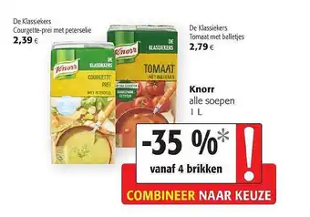 Colruyt Knorr De Klassiekers Courgete-prei Met Peterselie De Klassiekers Tomaat Met Balletjes aanbieding