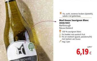 Colruyt Mud House Sauvignon Blanc 2020 2021 Marlborough Nieuw-zeeland aanbieding