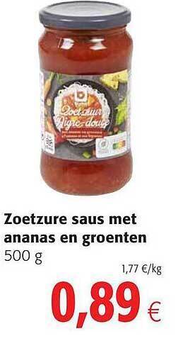 Colruyt Zoetzure Saus Met Ananas En Groenten aanbieding