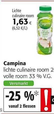 Colruyt Campina Lichte Culinaire Room aanbieding