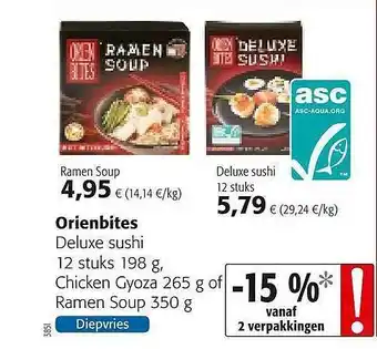 Colruyt Orienbites Ramen Soup Deluxe Sushi aanbieding