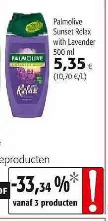 Colruyt Palmolive Sunset Relax With Lavender aanbieding