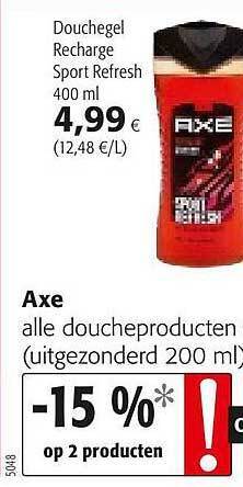 Colruyt Axe Douchegel Recharge Sport Refresh aanbieding