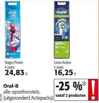 Colruyt Oral-b Stages Power 4 Stuks Cross Action aanbieding