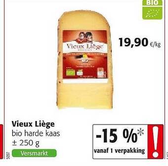 Colruyt Vieux Liège Bio Harde Kaas aanbieding
