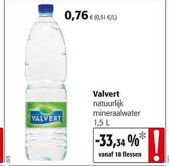 Colruyt Valvert Natuurlijk Mineraalwater aanbieding