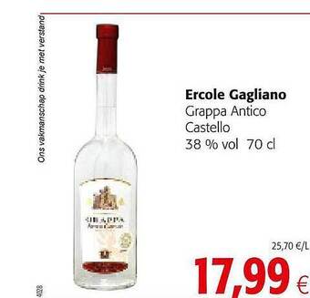 Ercole Gagliano Grappa Antico Castello