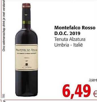 Colruyt Montefalco Rosso D.o.c. 2019 Tenuta Alzatura Umbria - Italië aanbieding