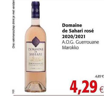 Colruyt Domaine De Sahari Rosé 2020 2021 A.o.g. Guerrouane Marokko aanbieding