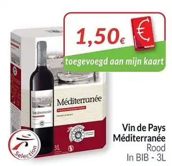 Intermarché Vin de pays méditerranée rood aanbieding