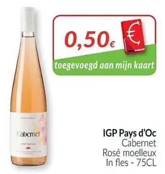 Intermarché Igp pays d`oc cabernet rosé moelleux aanbieding