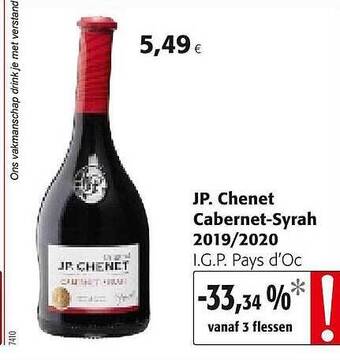 Colruyt Jp. Chenet Cabernet-syrah 2019 2020 I.g.p. Pays D'oc aanbieding