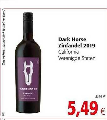 Colruyt Dark Horse Zinfandel 2019 California Verenigde Staten aanbieding