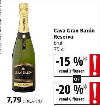Colruyt Cava Gran Barón Reserva Brut aanbieding