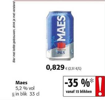 Colruyt Maes 5.2 % Vol In Blik aanbieding