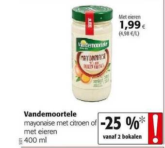 Colruyt Vandemoortele Mayonaise Met Citroen Of Met Eieren aanbieding