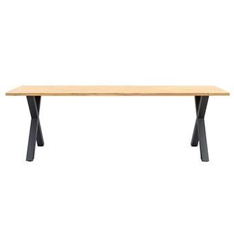 Leen Bakker Le Sud tuintafel Beaune X-poot - bruin - 76x240x95 cm - Leen Bakker aanbieding