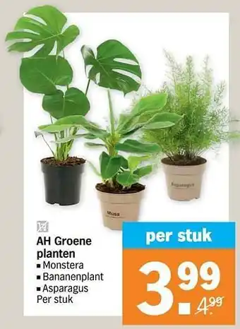 Albert Heijn Ah groene planten aanbieding