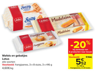 Carrefour Wafels en gebakjes Lotus aanbieding