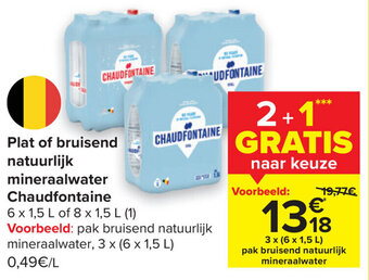 Carrefour Plat of bruisend natuurlijk mineraalwater Chaudfontaine aanbieding