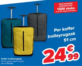 Carrefour Koffer trolleyrugzak aanbieding