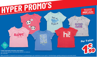 Carrefour T-shirt met korte mouwen voor baby's aanbieding
