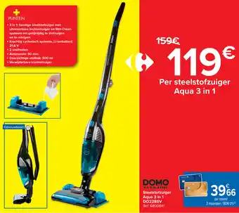 Carrefour Domo Elektro Steelstofzuiger Aqua 3 in 1 DO228SV aanbieding