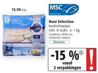 Colruyt Boni selection koolvishaasjes aanbieding