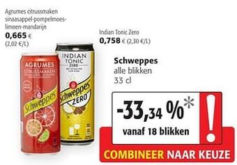 Colruyt Schweppes alle blikken aanbieding