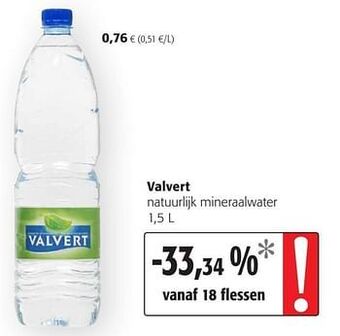 Colruyt Valvert natuurlijk mineraalwater aanbieding