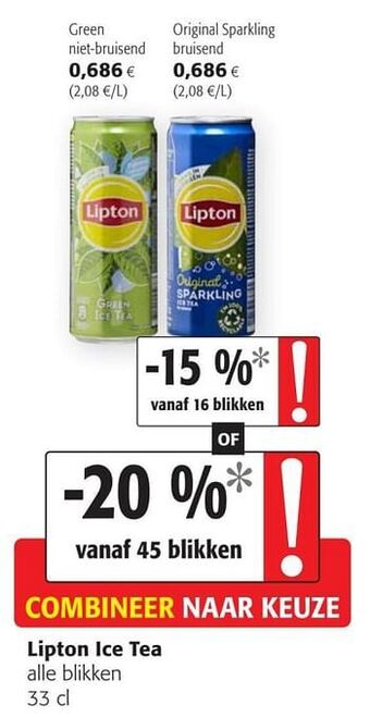 Colruyt Lipton ice tea alle blikken aanbieding