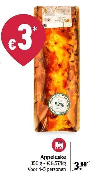 Delhaize Appelcake aanbieding