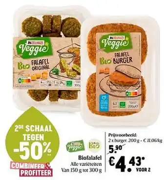 Delhaize Biofalafel burger aanbieding