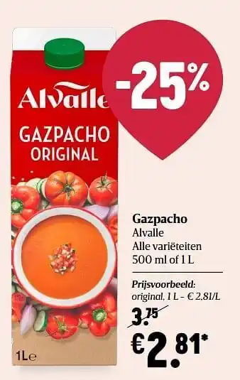 Delhaize Gazpacho original alvalle aanbieding